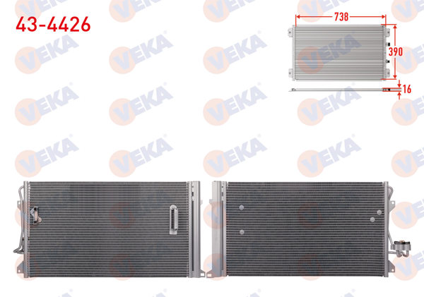 VEKA 43-4426 | Klima Radyatörü Volkswagen Touareg (7La,7L6,7L7) 3.2İ V6 2002-2010