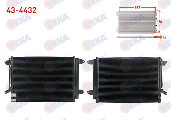 VEKA 43-4432 | Klima Radyatörü Ince Bağlantı (Havsalı) VW Jetta IV 1.4 TSI-1.6 TDI-2.0 TDI At-Mt 2011 -
