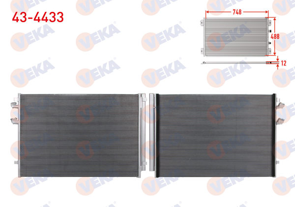 VEKA 43-4433 | Klima Radyatörü Volkswagen Crafter 50 (Sy_Sz) 2.0 TDI 2018-/ Man Tge 2.0 TDI 2018 -