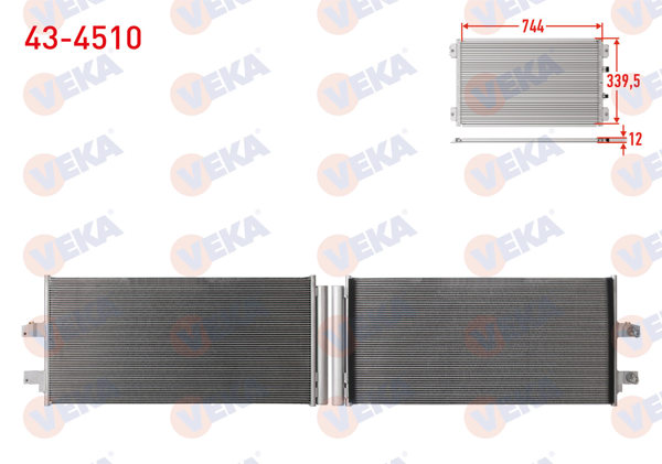 VEKA 43-4510 | Klima Radyatörü (5 mm Fin) Volvo Xc40 2.0 D4 2019 -