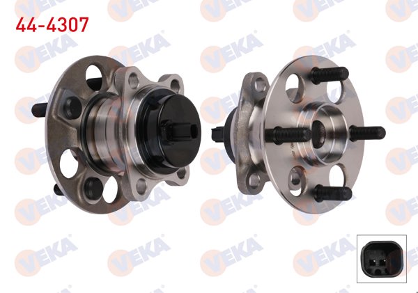 VEKA 44-4307 | Porya Sol-Sağ Arka Rulmanlı Toyota Yaris (P9) 1.0 Vvt-I 4 Bijon ABS Sensörlü 2006-2010