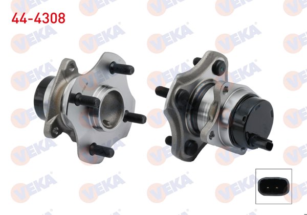 VEKA 44-4308 | Porya Sol-Sağ Arka Rulmanlı Toyota Yaris (_Cp10) 1.0İ 4 Bijon ABS Sensörlü 1999-2005