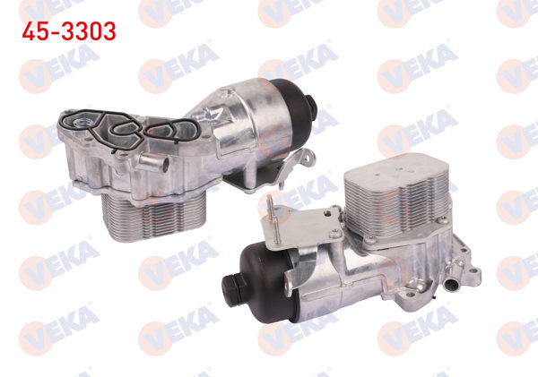 VEKA 45-3303 | Yağ Soğutucusu Komple Braketlı Contalı Partner 1.6 HDI 96-08 / 3008-5008-208-301-508 1.6 HDI 09-/ 307 1.6 HDI 00-07 / Berlingo 1.6 HDI 96-/ C3 I-II 1.6 HDI 02-/ C4-C5-C-Elysee 1.6 HDI 04 -