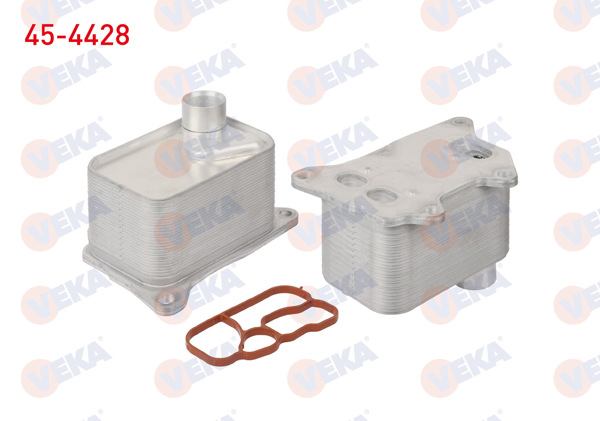 VEKA 45-4428 | Yağ Soğutucusu Tek VW Golf (5G1) 2.0 Gtı 12-/ Passat (3G2) 2.0 TSI 14-/ Aud A4 (8W2) 2.0 TFSI 15-/ A6 (4A2) 2.0 TFSI 18-/ Seat Leon (5F1) 2.0 TFSI 12-/ Porsche Macan (95B) 2.0 14-/ Skoda Kodiaq 0.0 TSI 18 -