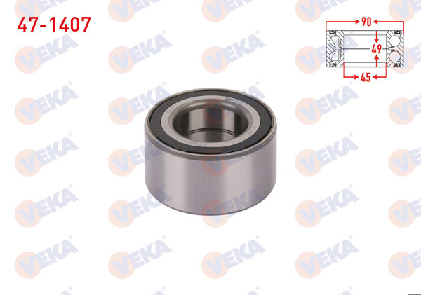 VEKA 47-1407 | On Tekerlek Rulmanı Sol-Sağ ABS Okuyuculu 49X90x45 BMW 3 Serisi (E90) 320 D-330 Xd-335 Xi X-Drıve 2005-2011 / 5 Serisi (E60) 530 İ-530 D 2003-2010 / X3 (E83) 2.0 D-3.0 D 2004-2010