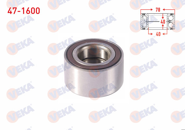 VEKA 47-1600 | On Tekerlek Rulmanı Sol-Sağ ABS Okuyuculu 40X78x40 Chevrolet Aveo 1.2 16V-1.4 16V-1.3 D 2011-2014 / Trax 1.4-1.6 2012-2014 / Opel Meriva B 1.3 CDTI-1.4 16V-17 CDTI / Mokka 1.4-16 2012 -