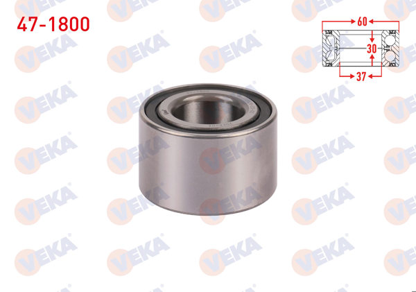 VEKA 47-1800 | On Tekerlek Rulmanı Sol-Sağ 30X60,03X37 / 30X60x37 Fiat Uno 70 1.4İ 1994-2000 / Uno 60 1.1 1983-1996 / Arka Sol-Sağ Lada Samara 1500 1986-1994