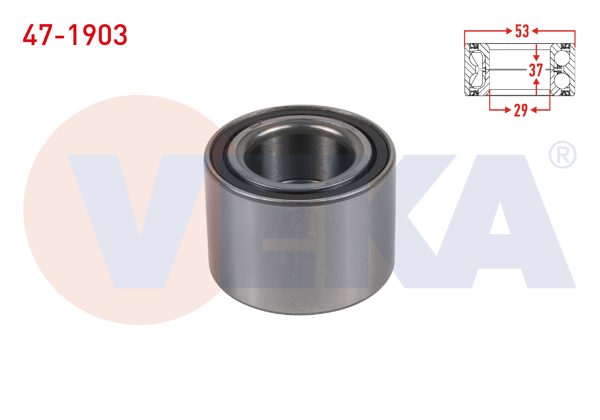 VEKA 47-1903 | Arka Tekerlek Rulmanı Sol-Sağ 29X53x37 Ford Fiesta V 2001-2008 / Focus I 1998-2004