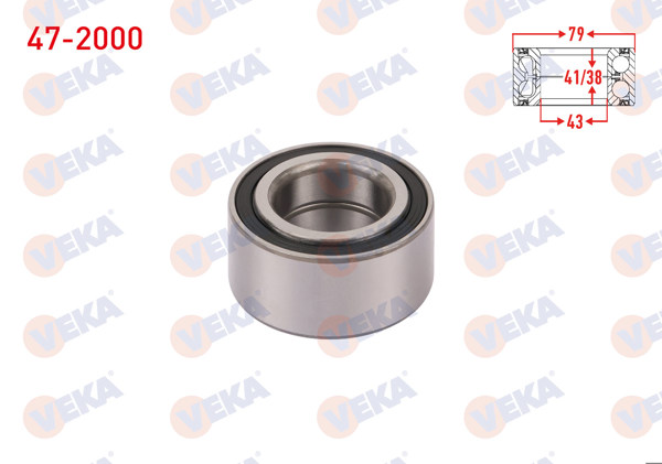 VEKA 47-2000 | On Tekerlek Rulmanı Sol-Sağ 43X79x41 / 38 Honda Civic V 1.6İ 1992-1995 / Civic VI 1.4İ-1.5İ-1.6İ 1995-2001 / Civic VII 1.4-1.6İ 2000-2006 / Hr-V 1.6 1999 -