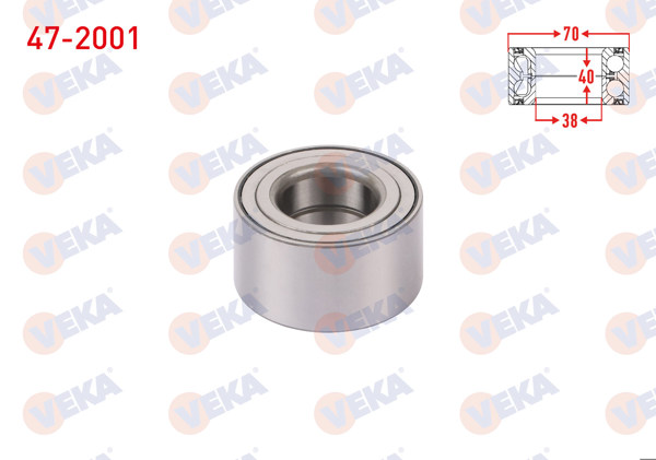 VEKA 47-2001 | On-Arka Tekerlek Rulmanı Sol-Sağ 38X73x40 Honda Civic V 1.3 1992-1995 / Civic VI 1.4İ-1.5İ-1.6İ 1995-2001 / Civic VII 1.4İ-1.6İ-1.7İ 2000-2006 / Hr-V 1.6 1999-/ Cr-V II 2.0İ-2.4 2002-2006