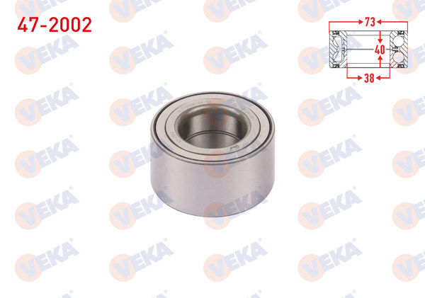 VEKA 47-2002 | On-Arka Tekerlek Rulmanı Sol-Sağ ABS Okuyuculu 38X73x40 Civic IV 1.4İ-1.6İ 16V 1987-1993 / Civic V 1.3 1992-1995 / Civic VI 1.5İ 1995-2001 / Civic VII 1.4İ-1.6İ-1.7İ 2000-2006 / Cr-V I 2.0İ 16V 1995-2002