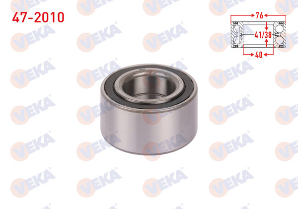 VEKA 47-2010 | On Tekerlek Rulmanı Sol-Sağ 40X76x41 / 38 Honda Accord III 1985-1989 / Prelude III 1987-1992 / Mazda 6 2002-2007