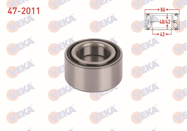 VEKA 47-2011 | On Tekerlek Rulmanı Sol-Sağ ABS Okuyuculu 48X86x40 / 42 Honda Civic Ix 1.6 I-Dtec 2012-2016 / Accord VII 2.0 16V-2.4 2003-2008