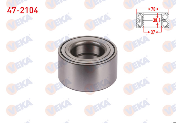 VEKA 47-2104 | On Tekerlek Rulmanı Sol-Sağ 38X70x37 Accent Era 1.4İ 16V-1.5 CRDI-1.6 Cvvt 2006-2012 / Admıre 1.3-1.5 CRDI-1.6 2003-2006 / Blue 1.6 CRDI 2012-/ Getz 1.5 CRDI 2002-2008 / Rio II 1.5 CRDI 2006-2011 /