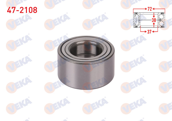 VEKA 47-2108 | On Tekerlek Rulmanı Sol-Sağ 38X72x37 Hyundai i20 1.2-1.4-1.4 CRDI 2015-/ Accent Blue 1.4 Cvvt-1.6 CRDI 2012 -