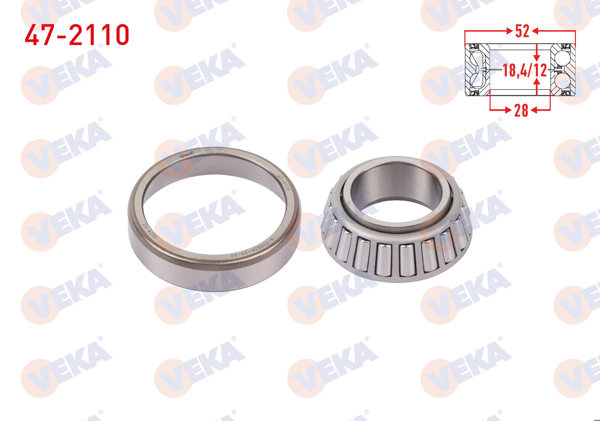 VEKA 47-2110 | Arka Tekerlek Rulmanı Sol-Sağ 28X52x18,4 / 12 Hyundai Excel 1.5İ 1990-1995