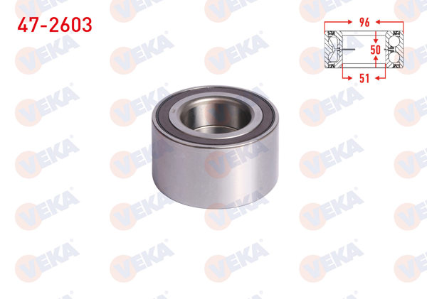 VEKA 47-2603 | On Tekerlek Rulmanı Sol-Sağ ABS'li 51X96x50 Audi Q7 3.0 TDI 06-15 / VW Touareg 3.0 V6 TDI-3.2İ V6 02-10 / Porsche Cayenne 3.0 TDI-3.2İ-3.6İ-S4.8İ 02-10 / Land Rover Range Rover III 3.0 TD-3.6 TD 02-12