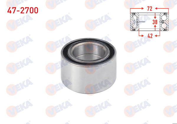 VEKA 47-2700 | On Tekerlek Rulmanı Sol-Sağ 42X72x38 Mazda 626 III 1.8İ-2.0 16V 1987-1992 / Kia Sephıa 1.5İ 16V-1.6İ 16V 1993-2001