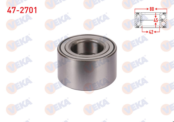 VEKA 47-2701 | On Tekerlek Rulmanı Sol-Sağ ABS Okuyuculu 42X80x45 Mazda 3 1.6 Dı 2003-2009 / Mazda 5 2.0 2005-2010