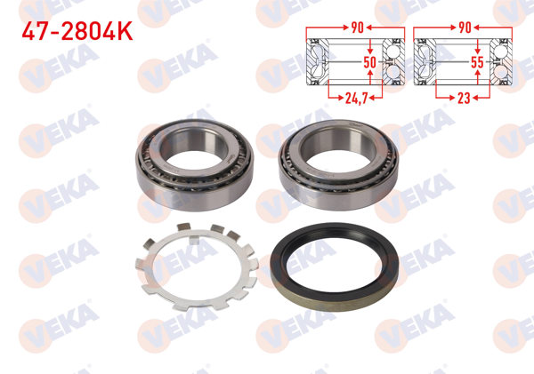 VEKA 47-2804K | Arka Tekerlek Rulmanı Sol-Sağ 24,75X90x50 / 23X90x55 Mercedes Sprinter 4T (904) 1995-2006 / Volkswagen Lt 28-45 2000-2006