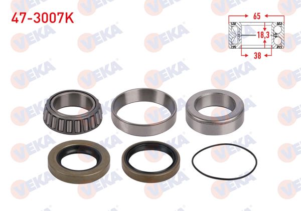 VEKA 47-3007K | Arka Tekerlek Rulman Kiti Sol-Sağ 65X38x18,3 Mitsubishi L300 1.6 1986-2004 / 2.4 1990-2004 / 2.5 D 1986-1994