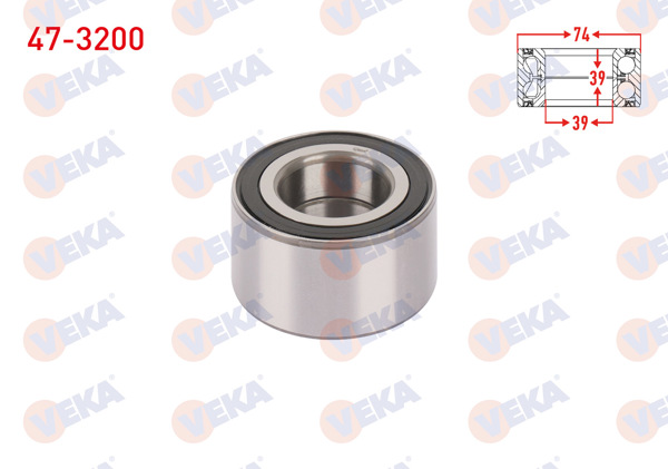 VEKA 47-3200 | On Tekerlek Rulmanı Sol-Sağ 39X74x39 Vectra B 1.6İ-1.8İ-2.0İ-2.2İ-2.0 Dtı-1.7 TD 1995-2003 / Astra F 1.4İ-1.6İ-1.7 D 1991-1998 / Calıbra A 2.0İ 1990-1997 / Omega B 2.0İ-2.2 Dtı-2.5 V6 1994-2003