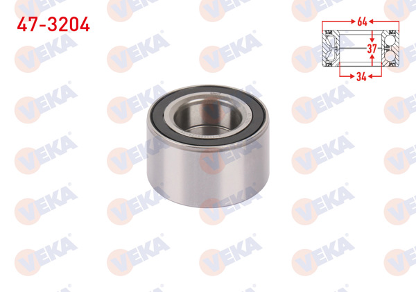 VEKA 47-3204 | On Tekerlek Rulmanı Sol-Sağ 34X64x37 Astra F 1.4İ-1.6İ-1.7 D-2.0 1991-1998 / Corsa A 1.2-1.3-1.5 D 1983-1993 / Golf II 1.6 1983-1992 / Jetta II 1.6 1982-1992 / Caddy I 1.6 1979-1992 / Samara 1500 1986-1994