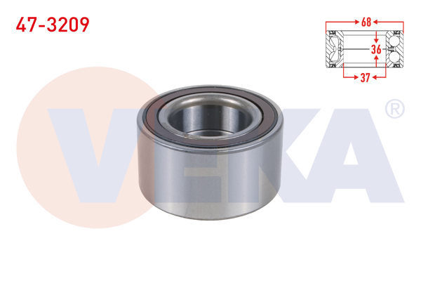 VEKA 47-3209 | On Tekerlek Rulmanı Sol-Sağ ABS'li 37X68x36 Opel Corsa F 1.2-1.5 D 2019-/ Peugeot 2008 II-208 II 1.5 Bluehdı-1.2 Puretech 2018-/ Ds Automobıles Ds3 Crossback 1.2 Puretech-1.5 Bluehdı 2019 -
