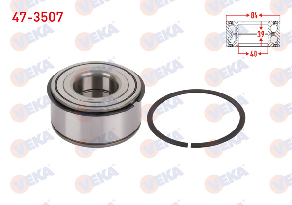 VEKA 47-3507 | On Tekerlek Rulmanı Sol-Sağ ABS'li 40X84x39 Renault Laguna I 1.6İ-1.8İ-2.0İ-1.9 DCI 1993-2001