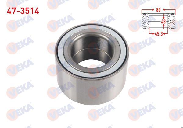 VEKA 47-3514 | Arka Tekerlek Rulmanı Sol-Sağ 45.3X80x48 Renault Master II 2.2 DCI-2.5 DCI-2.8 Dtı 1998-2010 / Opel Movano A 1.9 Dtı-2.5 D-2.8 Dtı-2.5 Dtı 2001-2010 / Nissan Interstar 2.2 DCI 2002 -