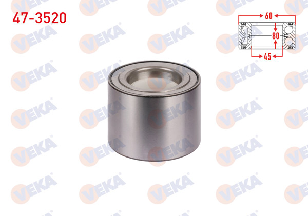 VEKA 47-3520 | Arka Tekerlek Rulmanı Sol-Sağ 45X80x60 Renault Master III 2.3 DCI 2010-/ Opel Movano B 2.3 CDTI 2010 -