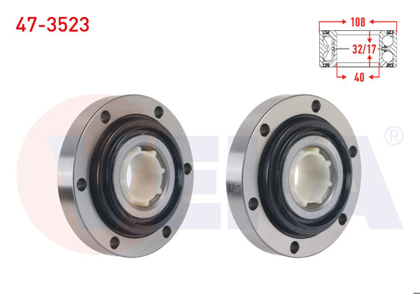 VEKA 47-3523 | On Tekerlek Rulmanı Sol-Sağ 40X108x32 / 17 Renault 21 Concorde 2.0 1986-1993