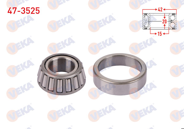 VEKA 47-3525 | Teker Rulman Konık Universal 20X42x15