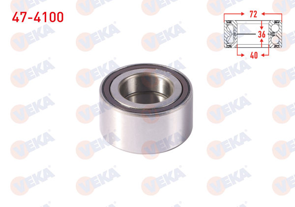 VEKA 47-4100 | On Tekerlek Rulmanı Sol-Sağ ABS Okuyuculu 40X72x36 Suzuki Swift III 1.3İ-1.5İ 2005-2010 / Swift IV 1.2-1.3 2010-/ Splash 1.2İ 2008-/ Splash 1.3 Ddıs 2010 -