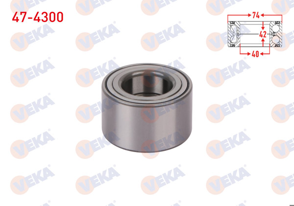 VEKA 47-4300 | On Tekerlek Rulmanı Sol-Sağ 40X74x42 Toyota Corolla 1.4 D-4D-1.6İ-1.4 Vvt-I-1.6 Vvt-I 2002-2007 / Avensis 1.6İ-2.0İ-2.0 Vvt-I 1997-2003 / Corolla 1.4İ 1997-2002