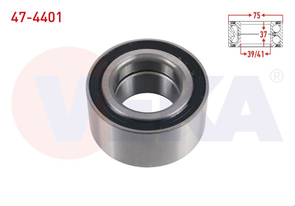 VEKA 47-4401 | On Tekerlek Rulmanı Sol-Sağ 39 / 41X75x37 Passat 1.9 TDI-1.8 T-1.6 1996-2005 / Audi A6 1.8-1.8 T 1997-2004 / Audi 80 1.6 1986-1996 / Skoda Superb 1.9 TDI-1.8 T 2002-2010