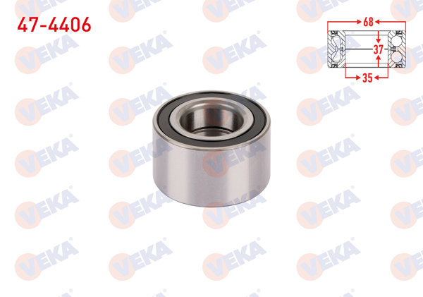 VEKA 47-4406 | On Tekerlek Rulmanı Sol-Sağ 35X68x37 Albea 1.2-1.4 2003-2007 / Palio 1.2İ-1.4İ 1996-2005 / Caddy II 1.9 D-1.9 TDI 1995-2004 / Favorit 136 1.3 1989-1994 / Felicia 1.6 1994-2002 / Ibiza I 1.5 1984-1993