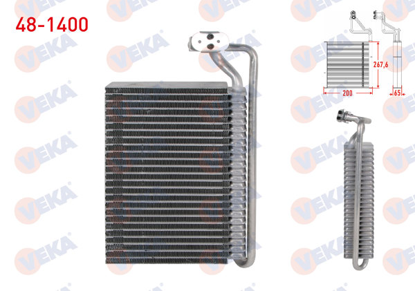 VEKA 48-1400 | Klima Evaporatoru Borulu 267,6X200x65 BMW 3 Serisi (E46) 316İ-320D-330D-330 Xd 1998-2005 / X3 (E83) 3.0 D-2.0İ-2.0D 2004-2010