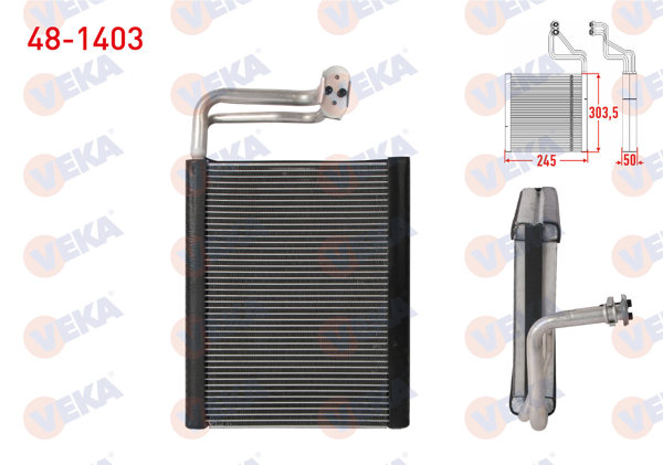 VEKA 48-1403 | Klima Evaporatoru Borulu 303,5X245x50 BMW 5 (F10) 2011-2016 / 6 (F06) 2011-2018 / 7 (F01) 2008-2015