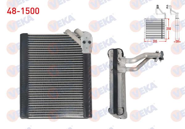 VEKA 48-1500 | Klima Evaporatoru Borulu 250X205x38 Citroen C-Elysee 1.6 HDI-1.6 VTI 2012-/ Peugeot 301 1.6 HDI-1.6 VTI 2012 -
