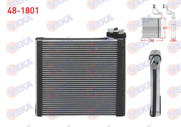 VEKA 48-1801 | Klima Evaporatoru 221X240x38 Fiat Ducato 2.2 Mjt-2.3 Mjt-3.0 Mjt 2006-2014