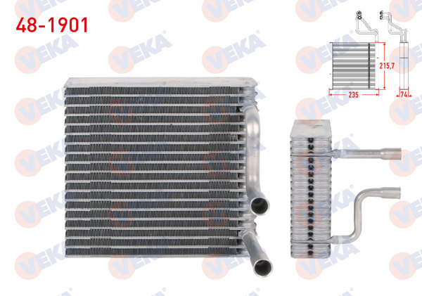 VEKA 48-1901 | Klima Evaporatoru Borulu 235X215,7X74 Ford Focus 1.6İ 16V-1.8 TDCI-1.8İ 16V-2.0İ 16V-1998-2004 / Tourneo Connect 1.8 TDCI 2002-2013 / Transit Connect 1.8 TDCI 2002-2014