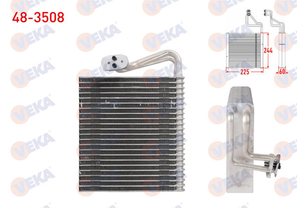 VEKA 48-3508 | Klima Evaporatoru Borulu 225X244x60 Renault Megane II 2003-2009 / Grand Scenic II 2004-2009