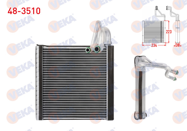 VEKA 48-3510 | Klima Evaporatoru Borulu 234X223x38 Renault Clio V 2020 -