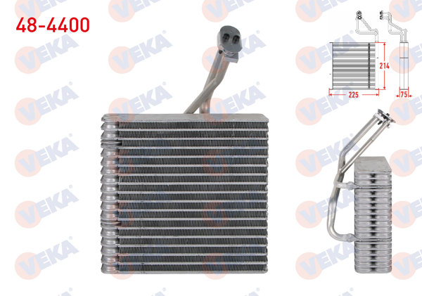 VEKA 48-4400 | Klima Evaporatoru Borulu 225X214x75 VW Golf IV (1J1) 1.4İ 16V-1.6İ 16V-1.9 TDI 97-05 / Bora (1J2) 1.6İ 98-05 / A3 (8L1) 1.6-1.8-1.9 TDI 96-03 / Leon (1M1) 1.6-1.8-1.9 TDI 99-2006