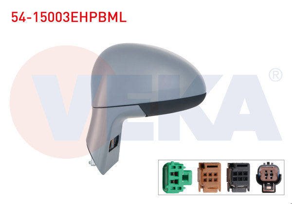 VEKA 54-15003EHPBML | Dış Dikiz Aynası Sol Elektrikli Isıtmalı Astarlı Otomatik Katlanır Asferık Hafızalı Mavi Camlı Citroen C4 2004-2009