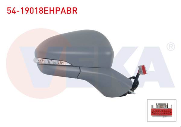 VEKA 54-19018EHPABR | Dış Dikiz Aynası Sağ Elektrikli Isıtmalı Astarlı Asferık Otomatik Katlanır Sinyalli 9 Pin Alt Aydınlatma Ford Mondeo V 2014 -