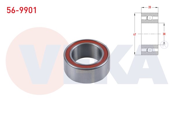 VEKA 56-9901 | Universal Klima Rulmanı 30X47x20