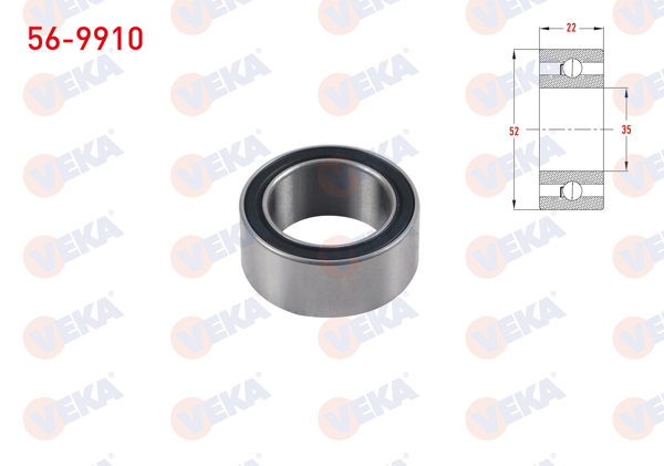 VEKA 56-9910 | Universal Klima Rulmanı 35X52x22