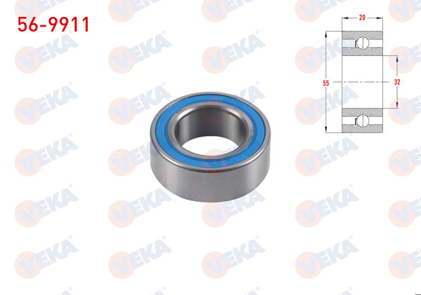 VEKA 56-9911 | Universal Klima Rulmanı 32X55x20